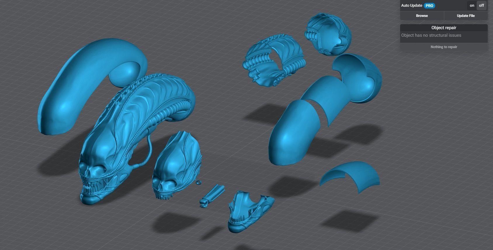 Xenomorph Head Scale model  3D print model_6
