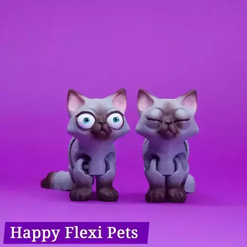 Articulated cat Kuzya the flexi toy by Happy Flexi pets