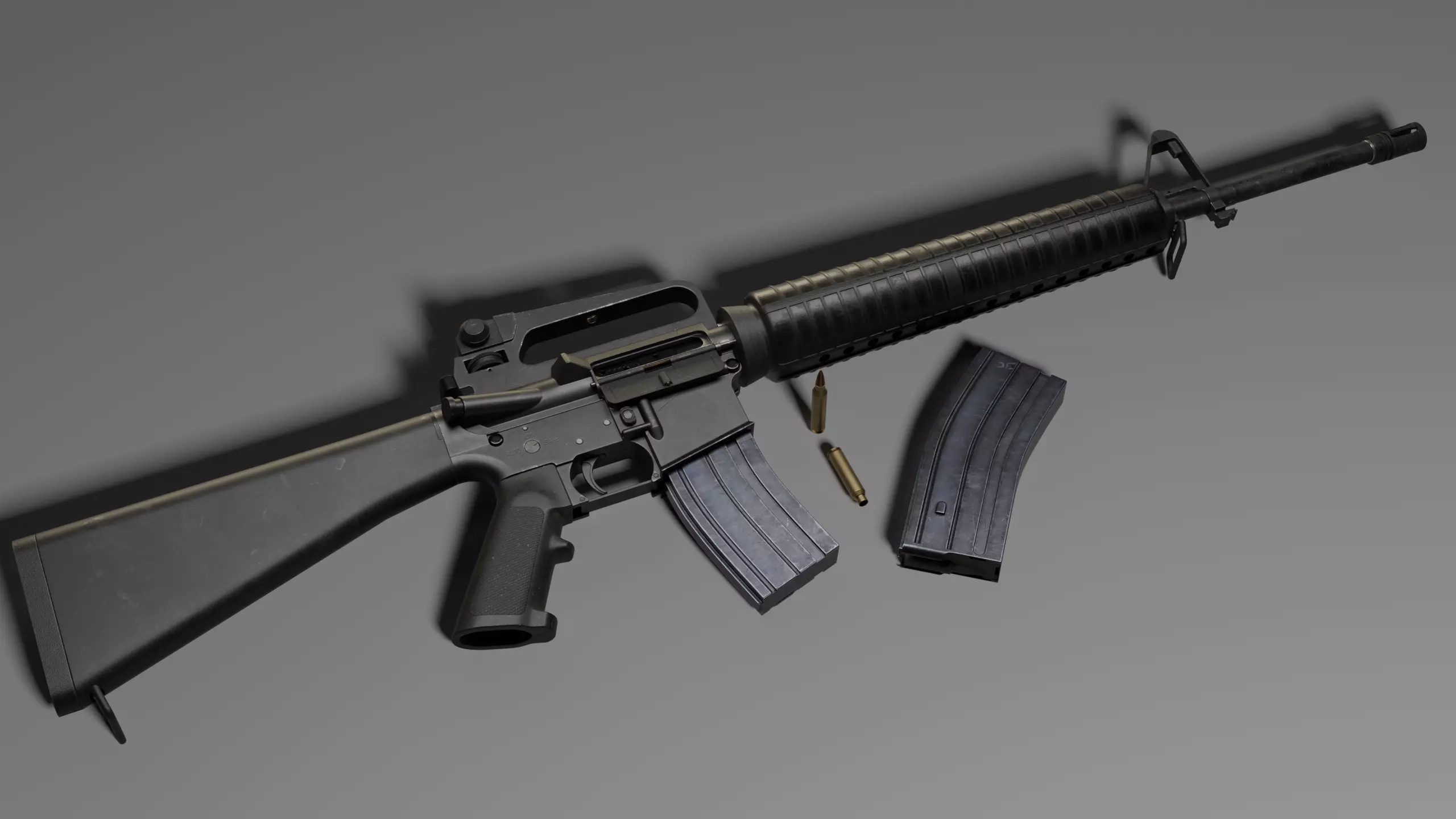 M16A2 Service Rifle Low-poly 3D model_0