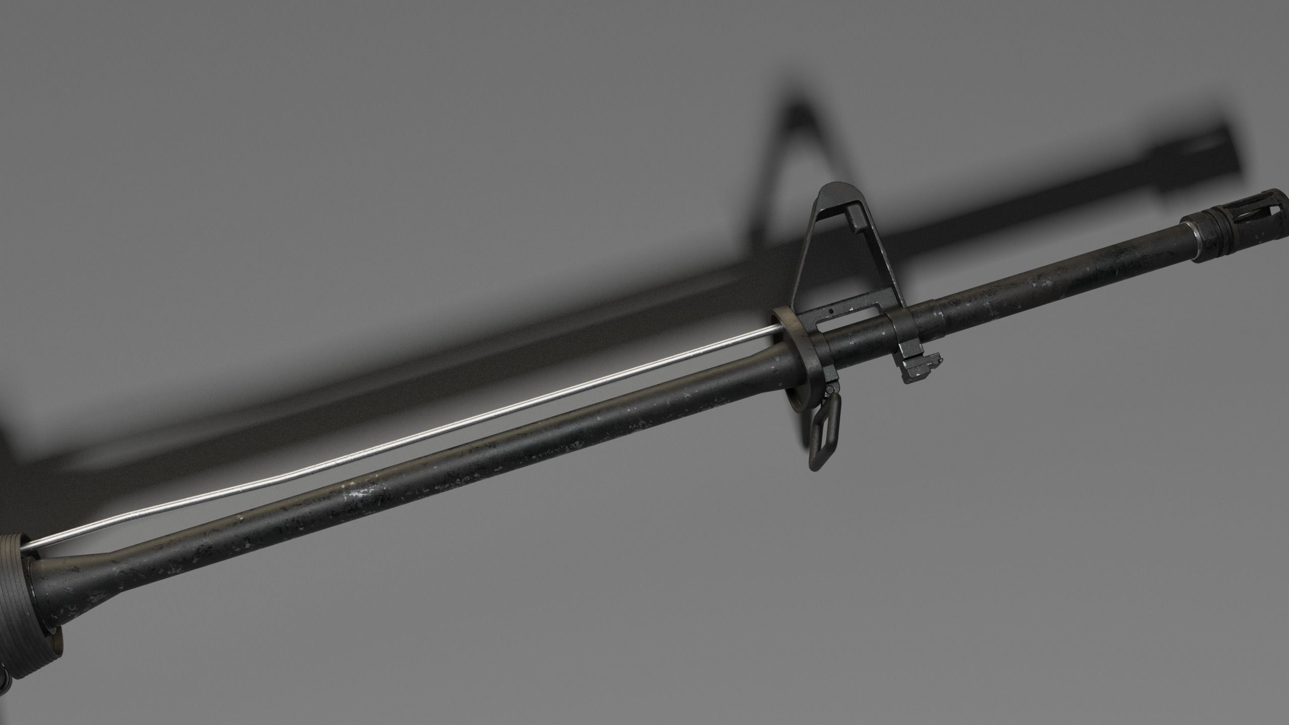 M16A2 Service Rifle Low-poly 3D model_8