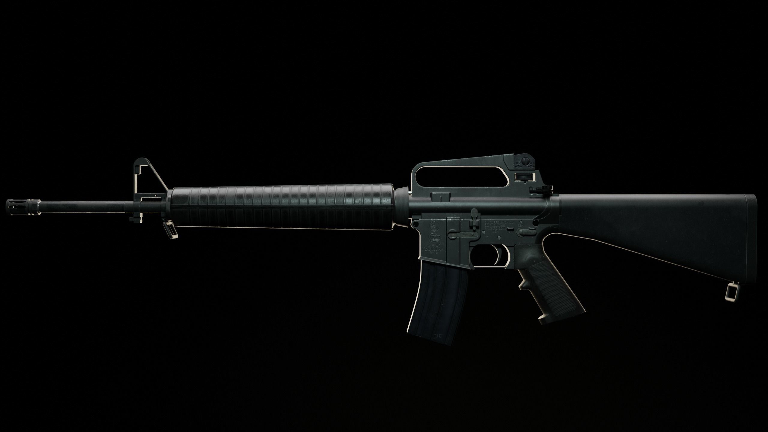 M16A2 Service Rifle Low-poly 3D model_1