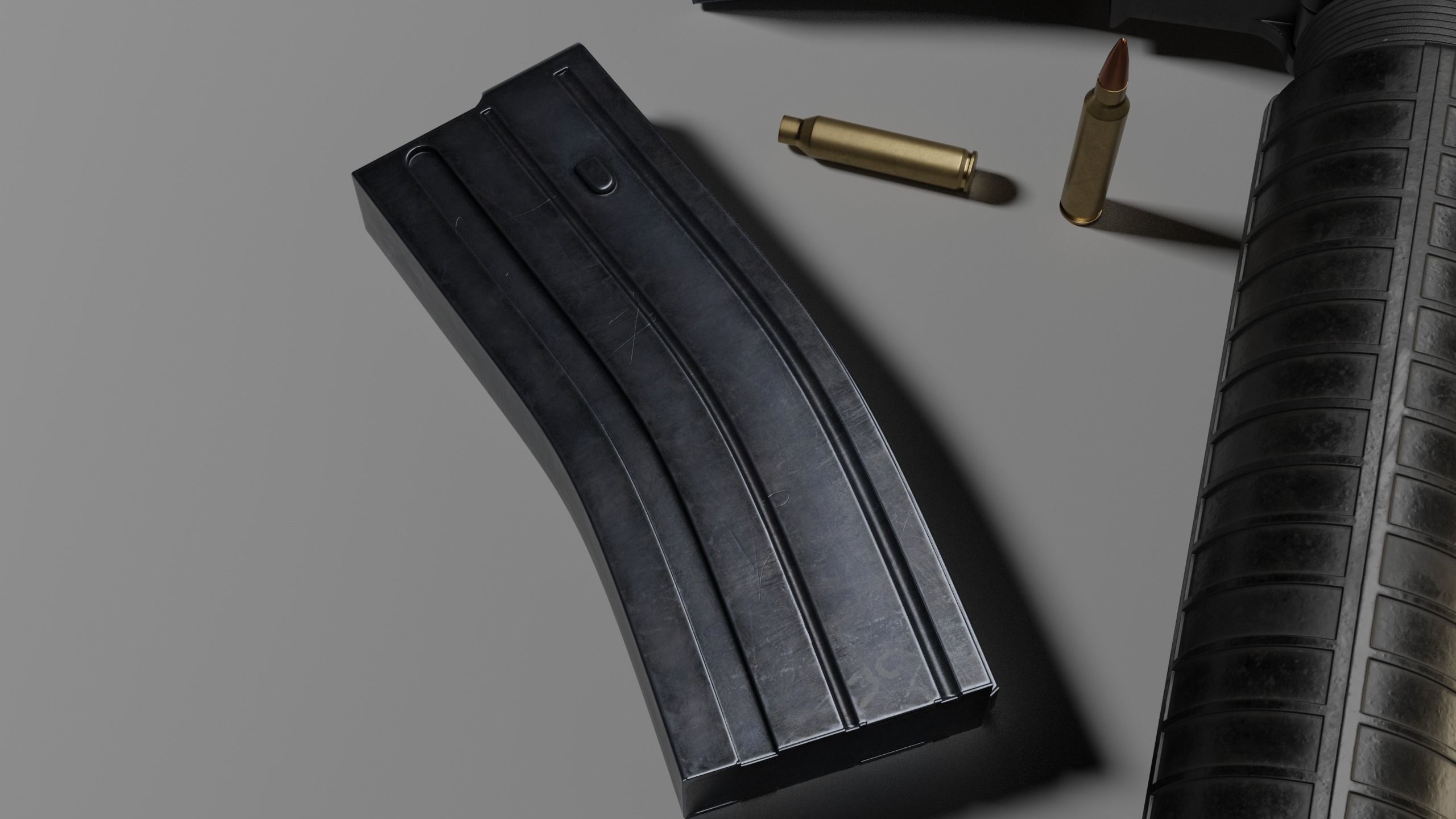 M16A2 Service Rifle Low-poly 3D model_6
