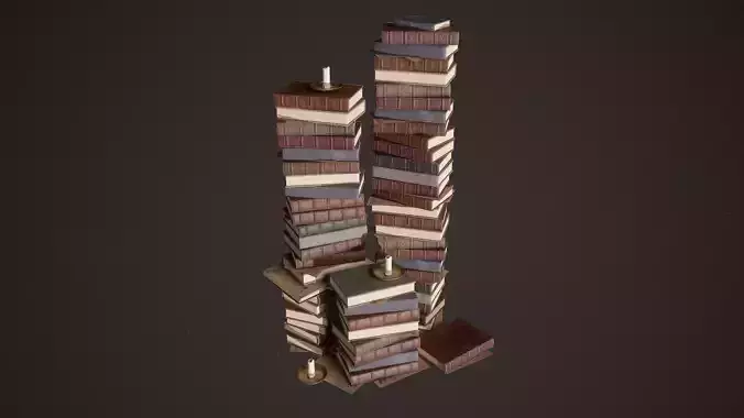 Old Library Books Stacked