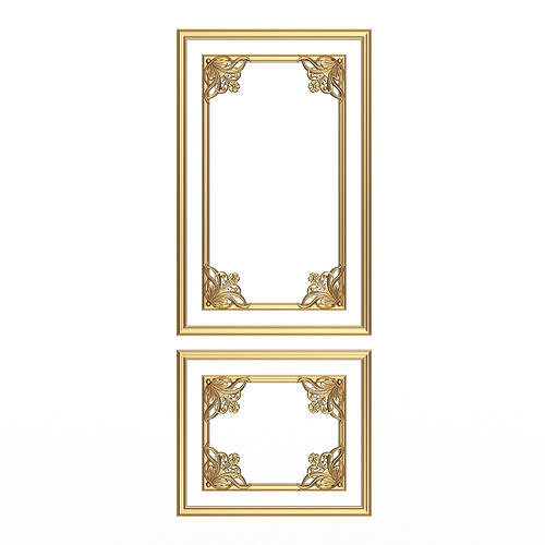 Boiserie Carved Decoration Panel 010 Low-poly 3D model