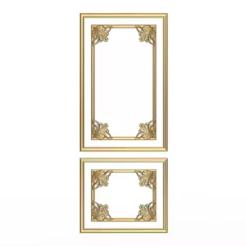 Boiserie Carved Decoration Panel 010 Low-poly 3D model