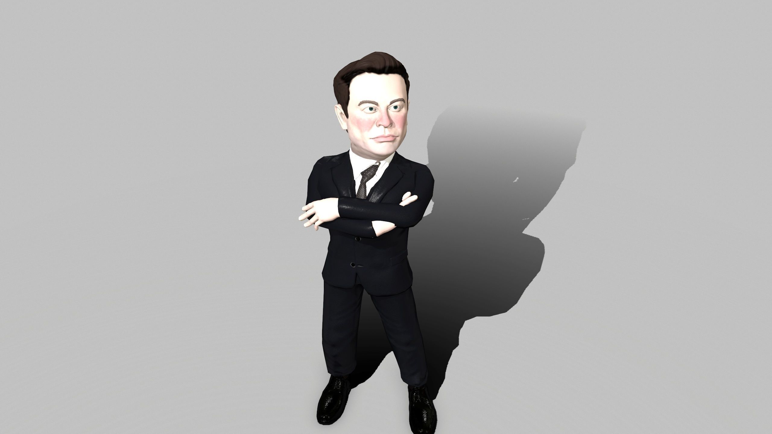 Elon Musk 3D caricature Low-poly 3D model_11