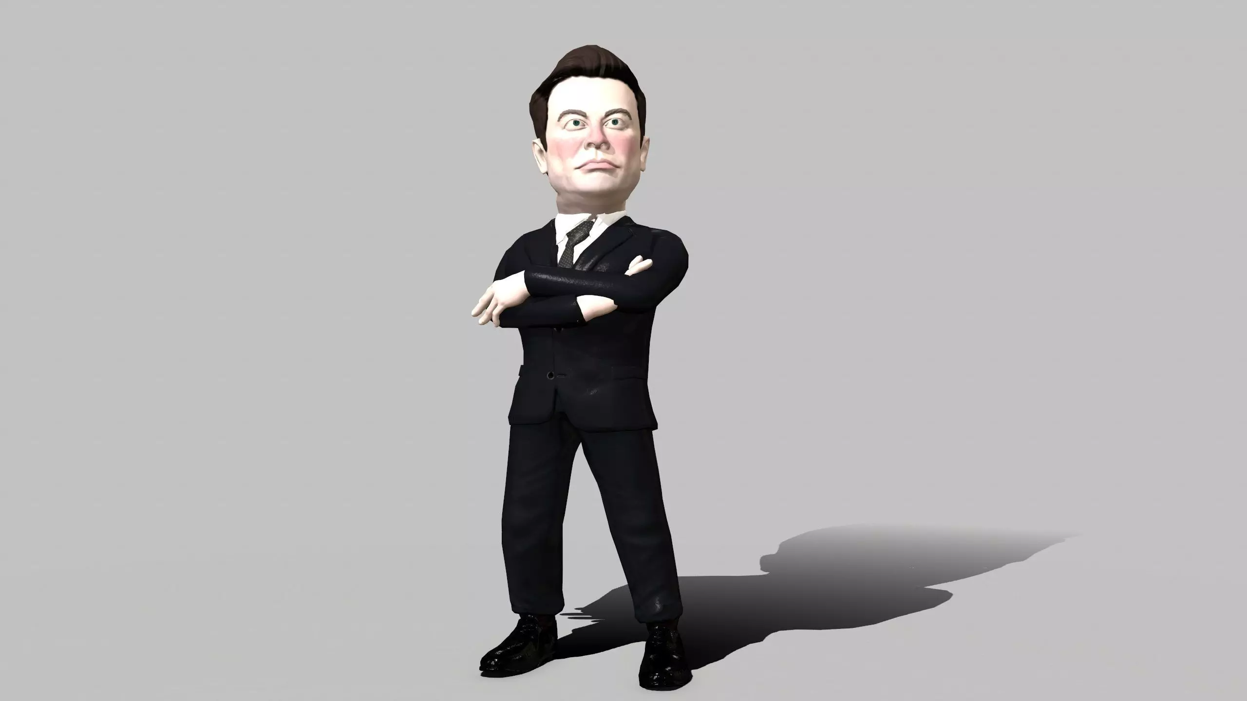 Elon Musk 3D caricature Low-poly 3D model_0