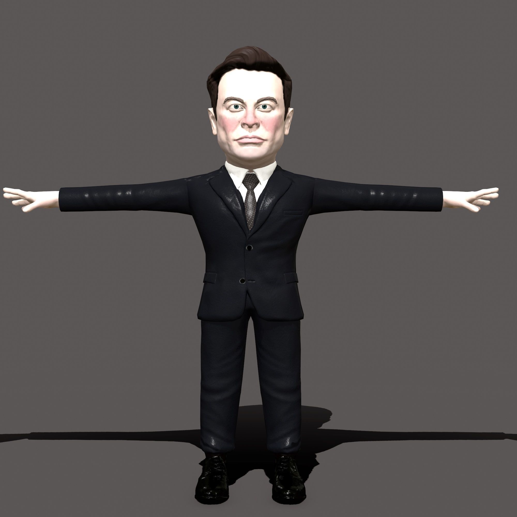 Elon Musk 3D caricature Low-poly 3D model_7