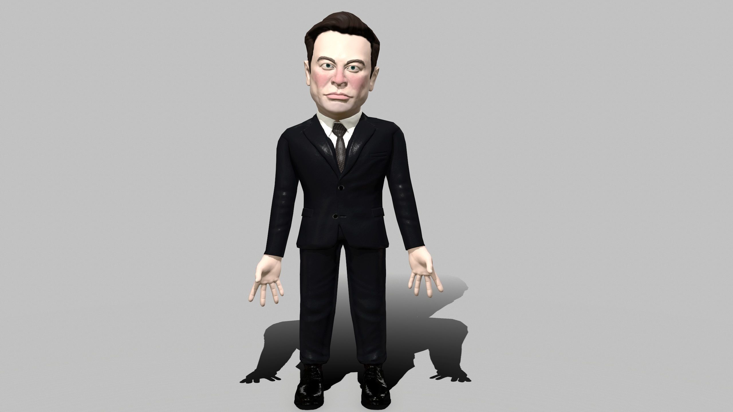Elon Musk 3D caricature Low-poly 3D model_15