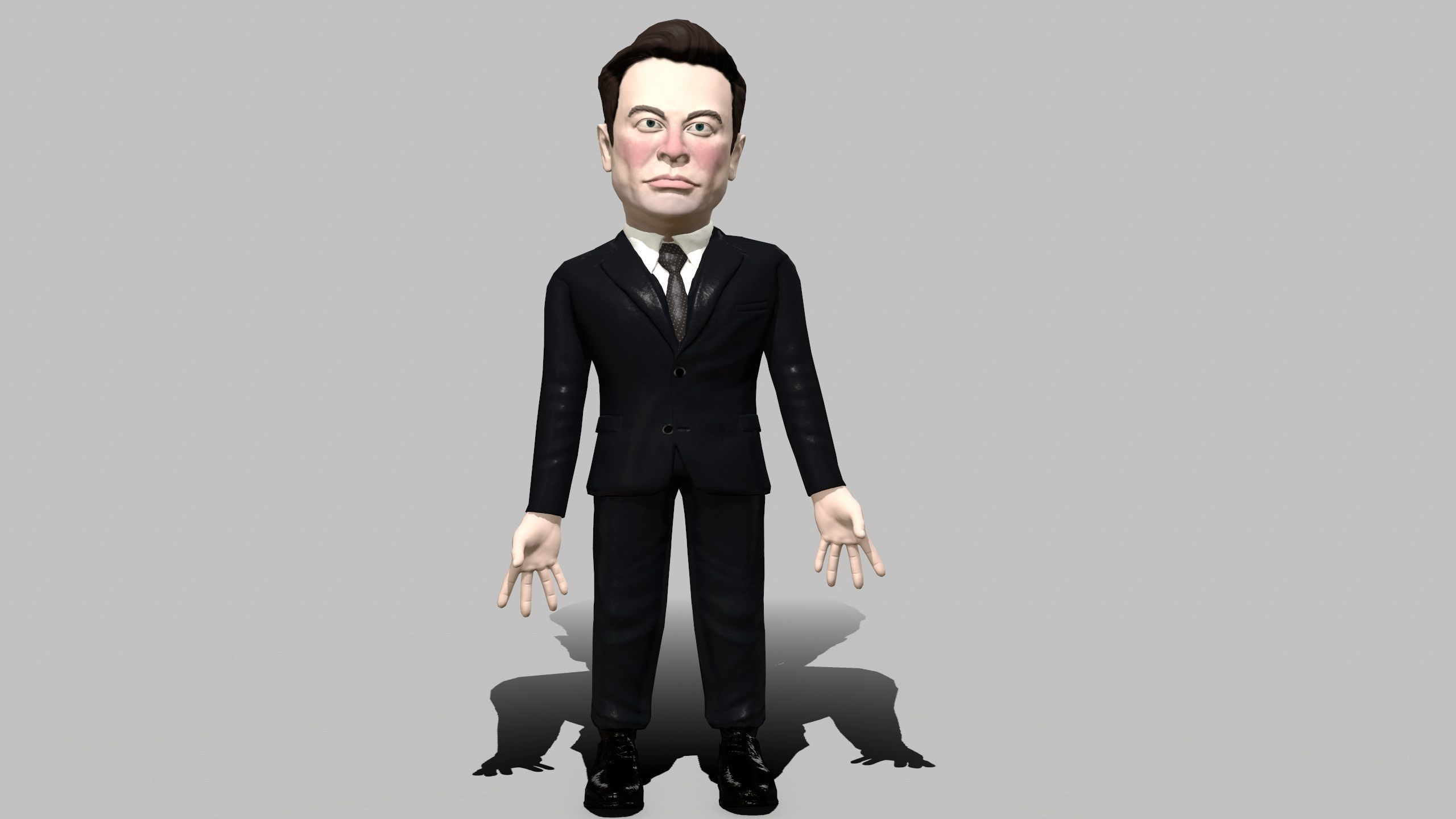 Elon Musk 3D caricature Low-poly 3D model_16