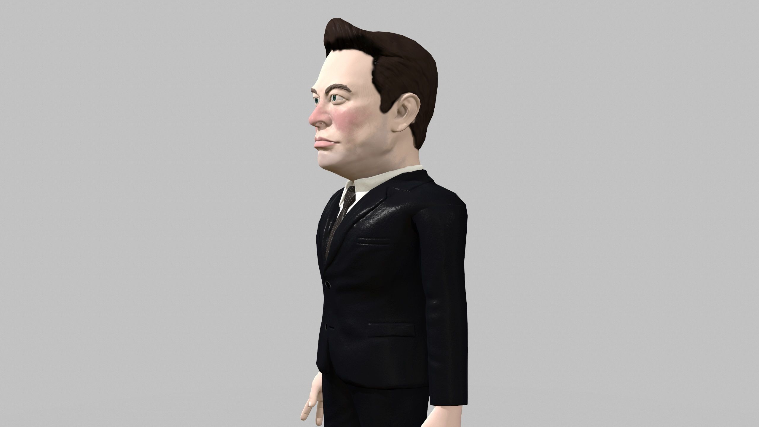 Elon Musk 3D caricature Low-poly 3D model_14