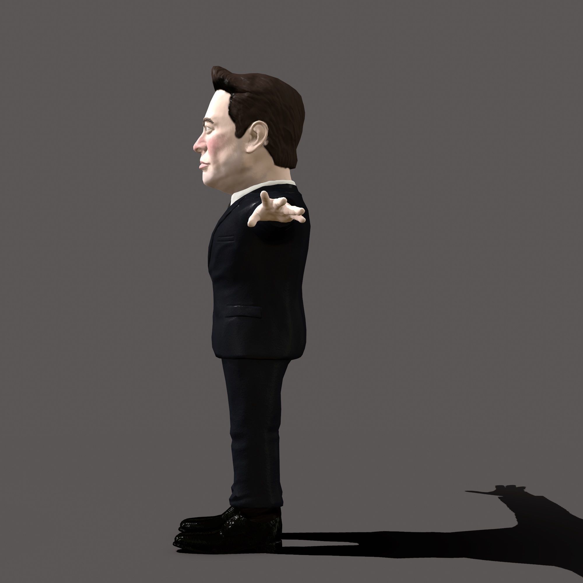 Elon Musk 3D caricature Low-poly 3D model_6