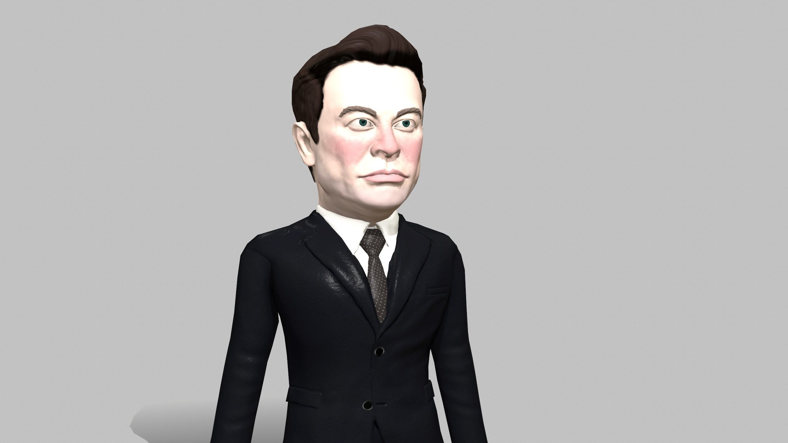 Elon Musk 3D caricature Low-poly 3D model_5