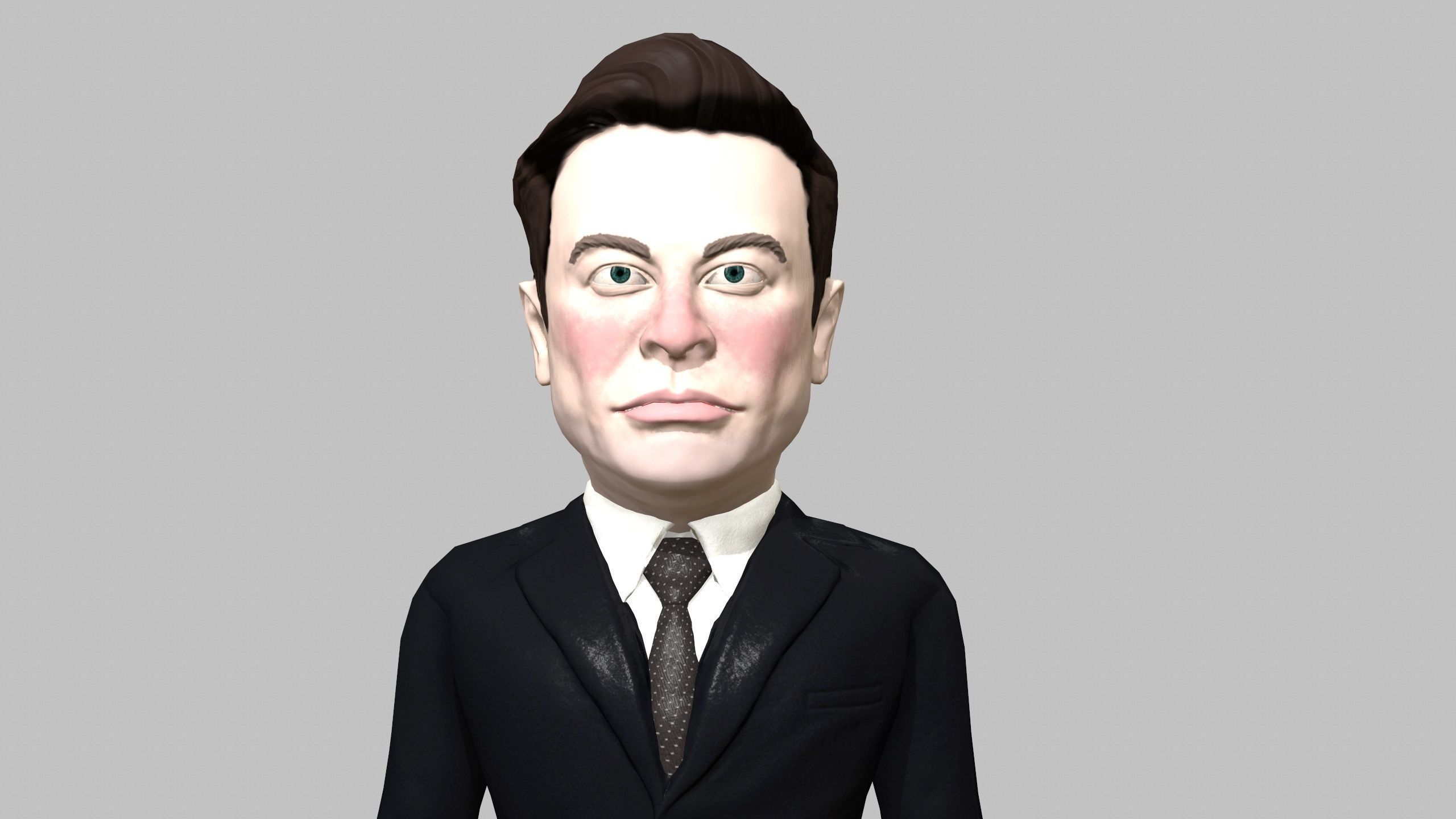 Elon Musk 3D caricature Low-poly 3D model_4