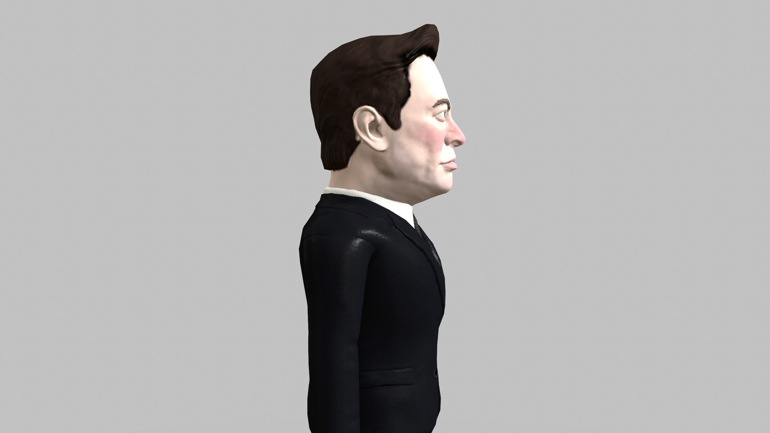 Elon Musk 3D caricature Low-poly 3D model_13