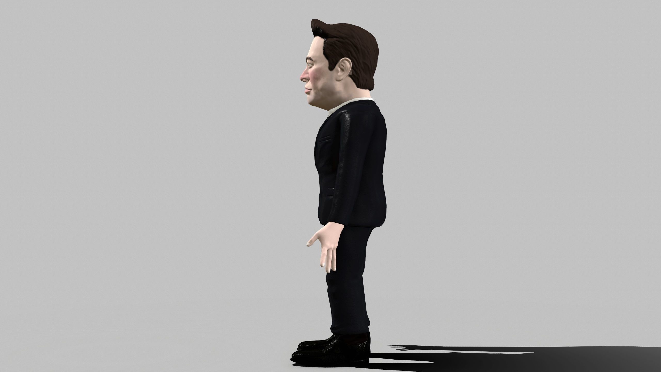 Elon Musk 3D caricature Low-poly 3D model_17