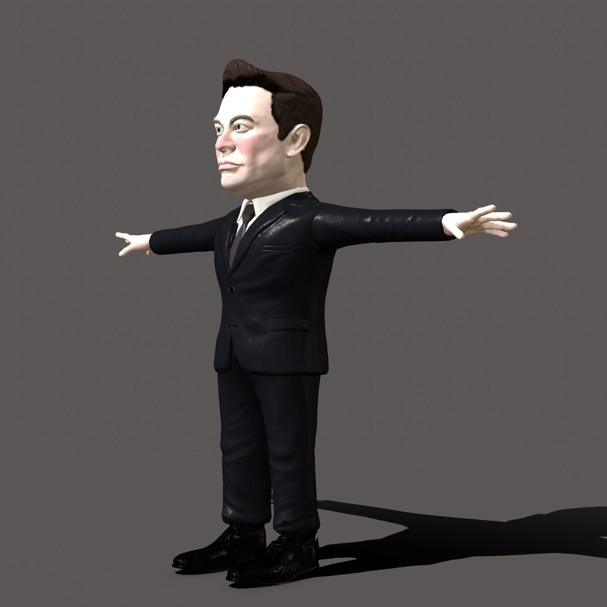 Elon Musk 3D caricature Low-poly 3D model_8