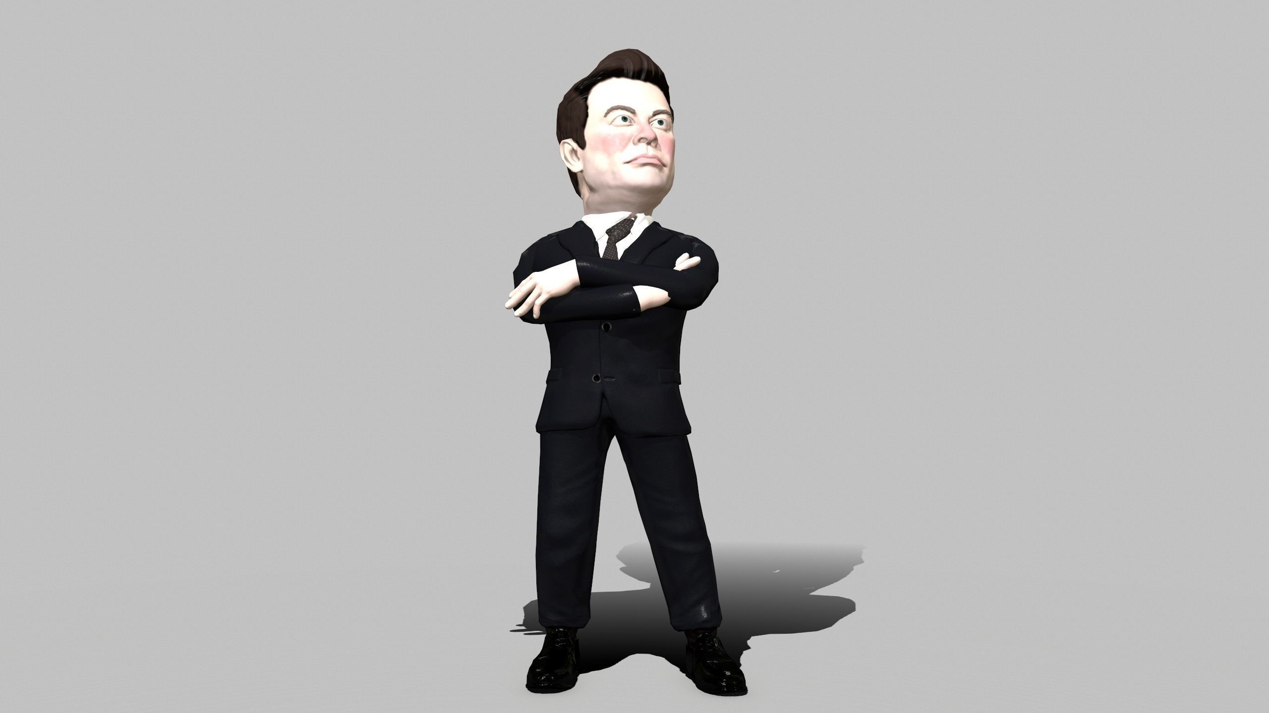Elon Musk 3D caricature Low-poly 3D model_12