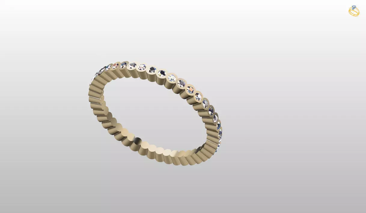 Diamonds Ring 3D print model_0