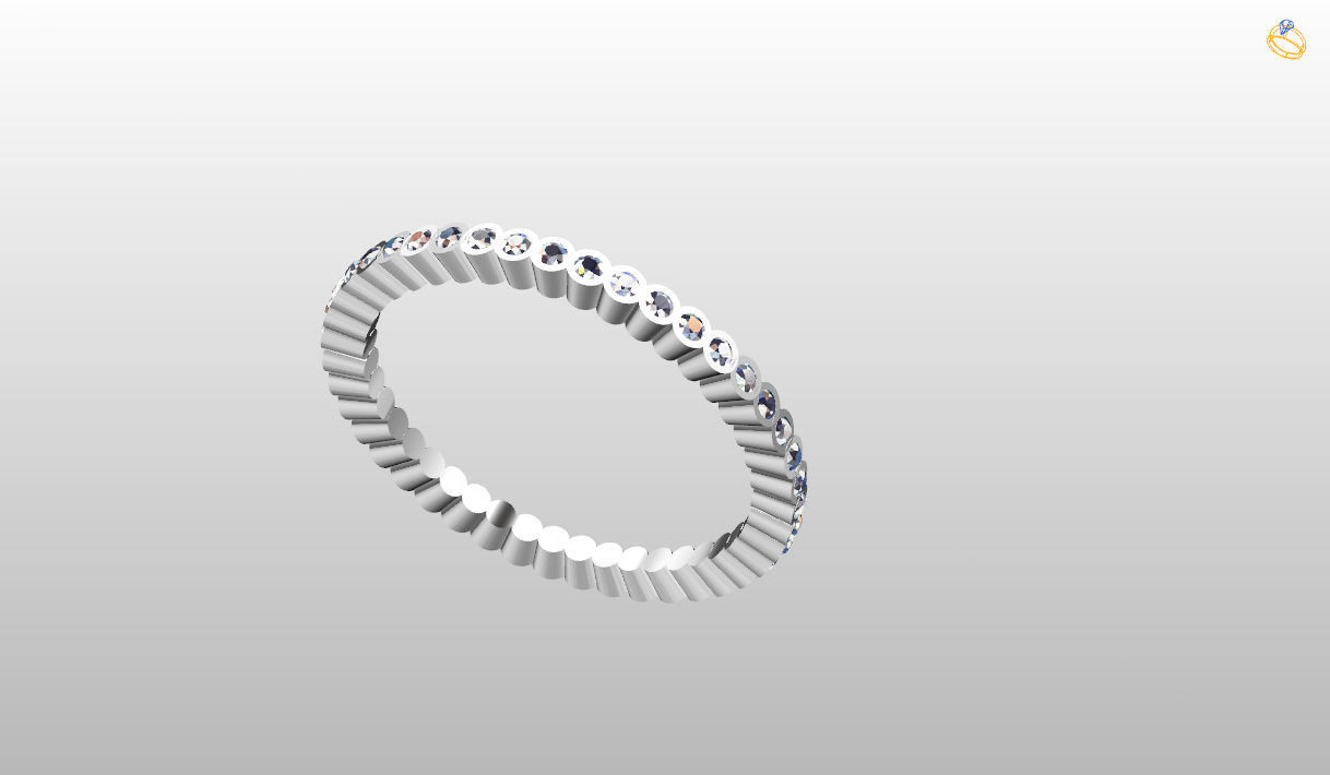 Diamonds Ring 3D print model_1