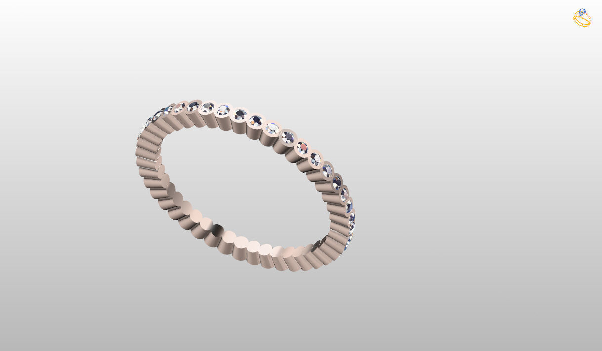 Diamonds Ring 3D print model_3