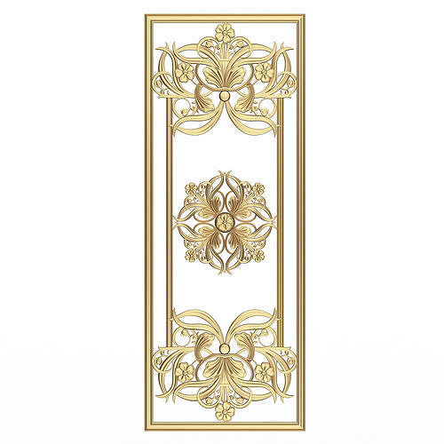 Boiserie Carved Decoration Panel 012 Low-poly 3D model