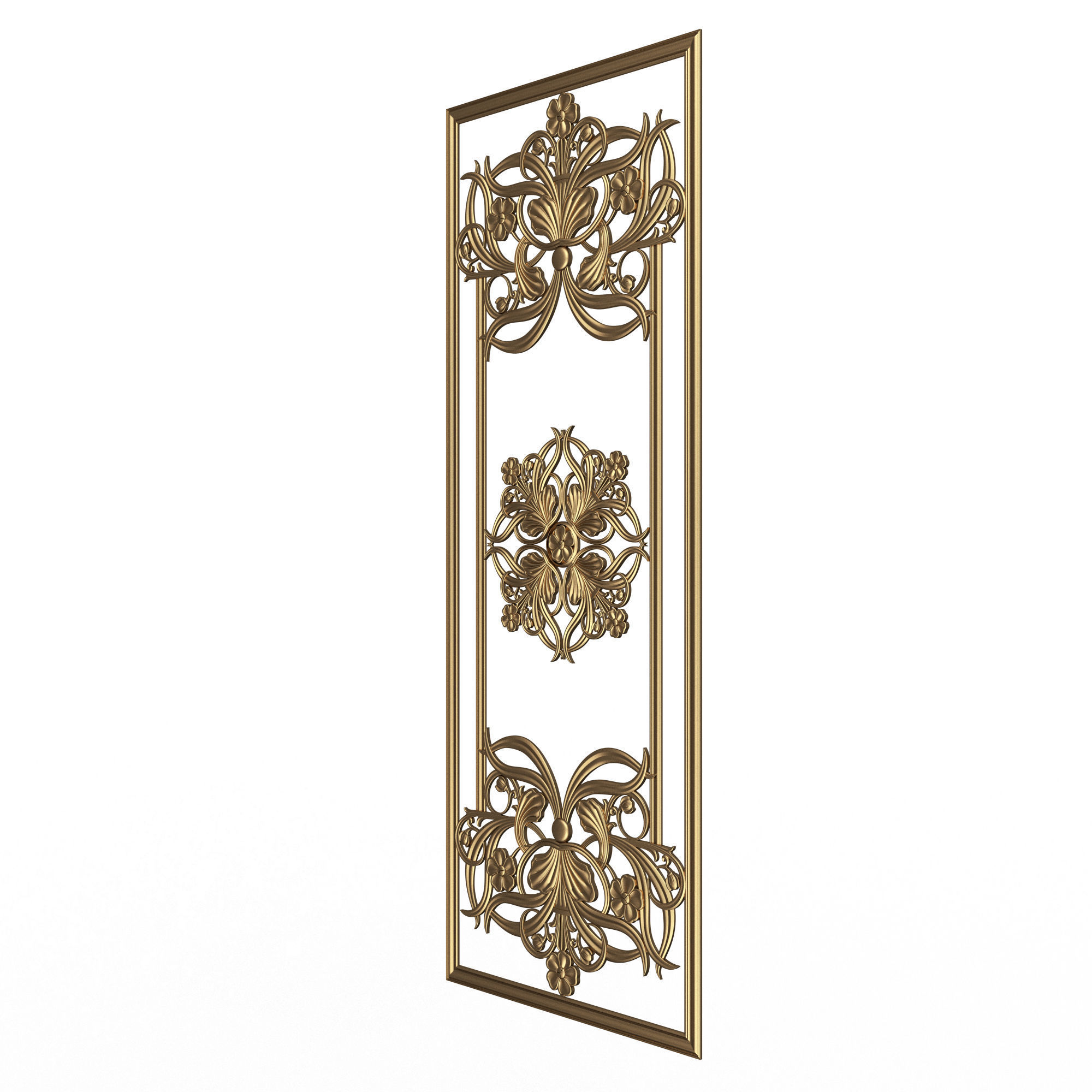 Boiserie Carved Decoration Panel 012 Low-poly 3D model_2