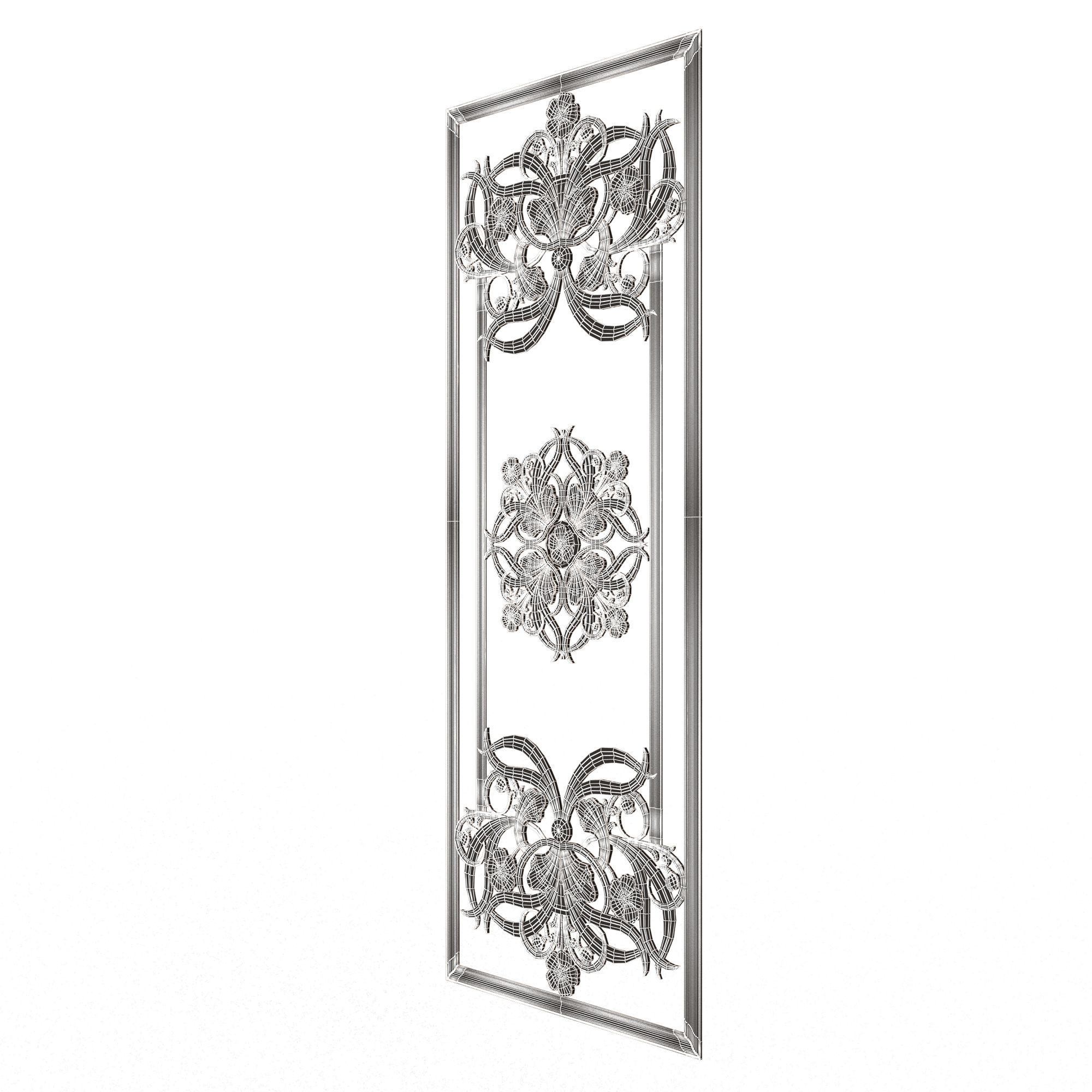 Boiserie Carved Decoration Panel 012 Low-poly 3D model_8