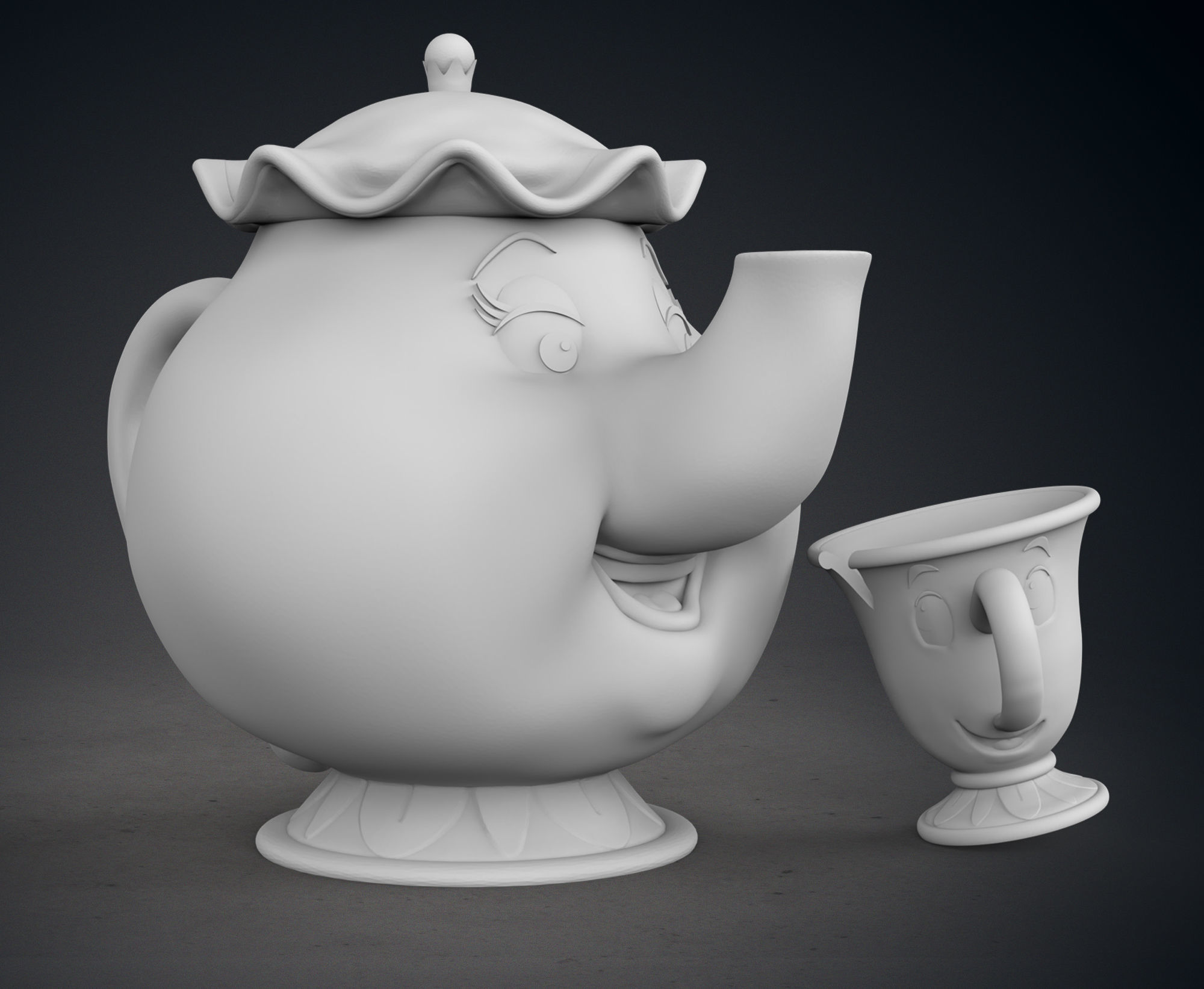 Mrs Potts and Chip 3D print model_1