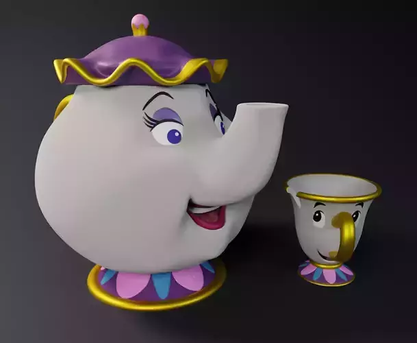Mrs Potts and Chip 3D print model