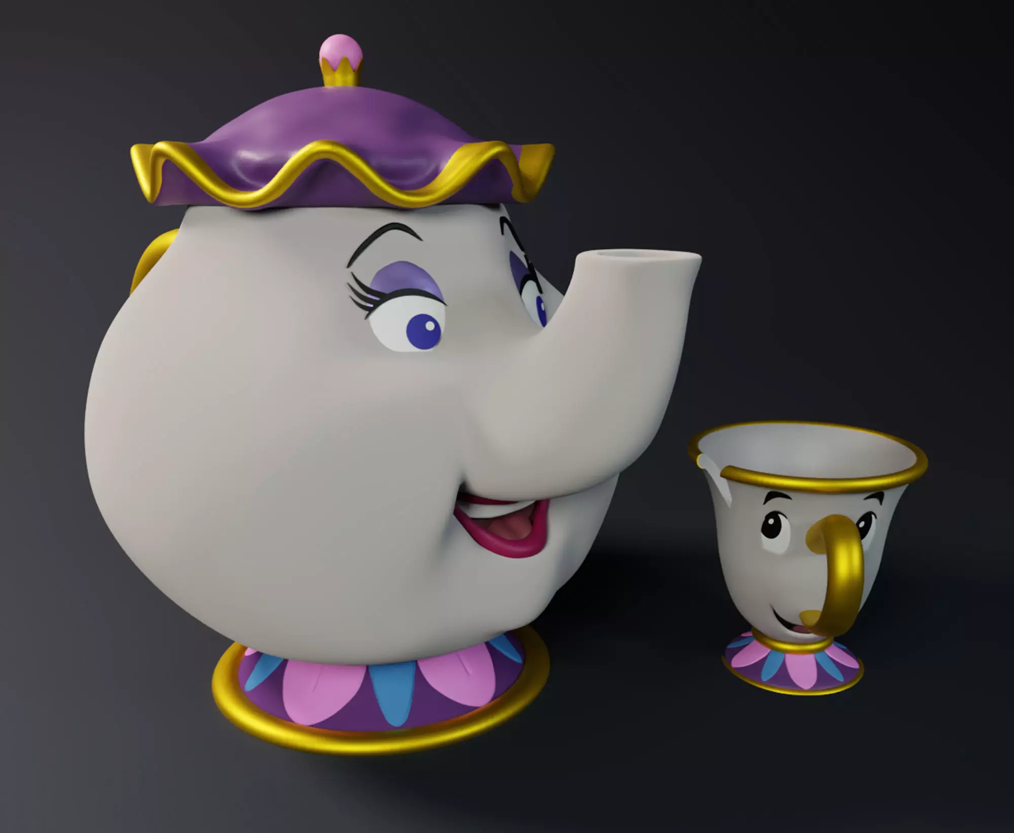 Mrs Potts and Chip 3D print model_0