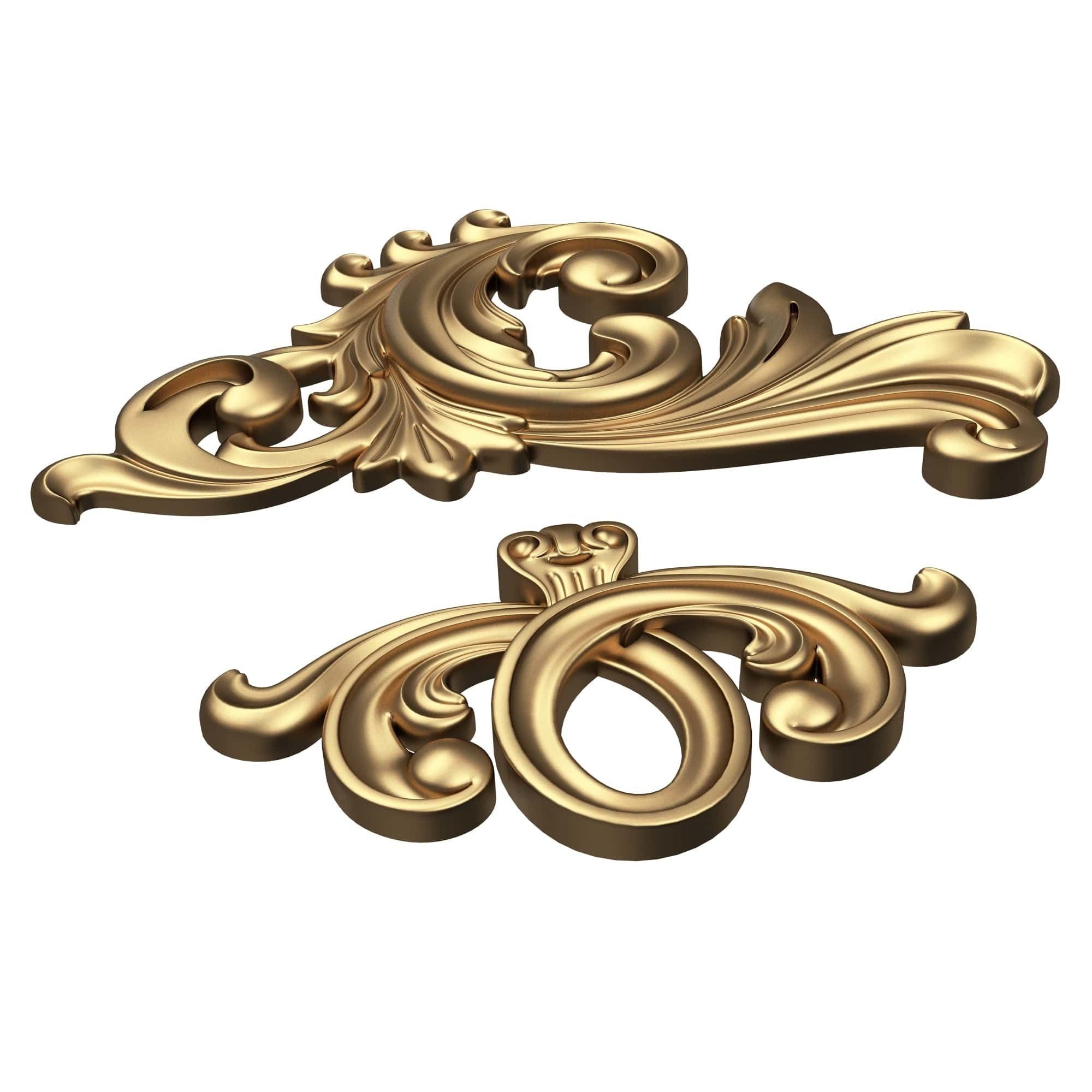 Corner Carved Plaster Molding Decoration 025 Low-poly 3D model_5