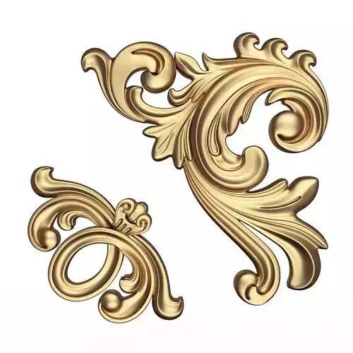 Corner Carved Plaster Molding Decoration 025 Low-poly 3D model
