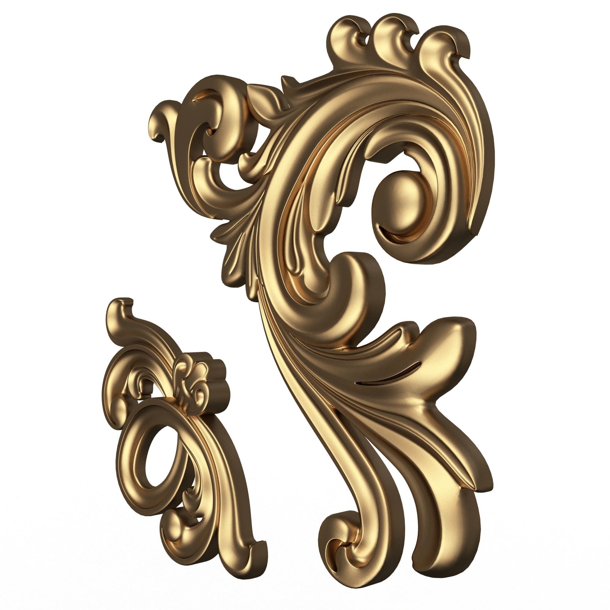 Corner Carved Plaster Molding Decoration 025 Low-poly 3D model_2