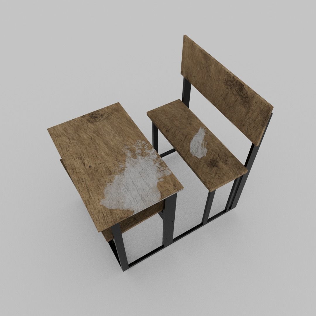 School disk old  Low-poly 3D model_10