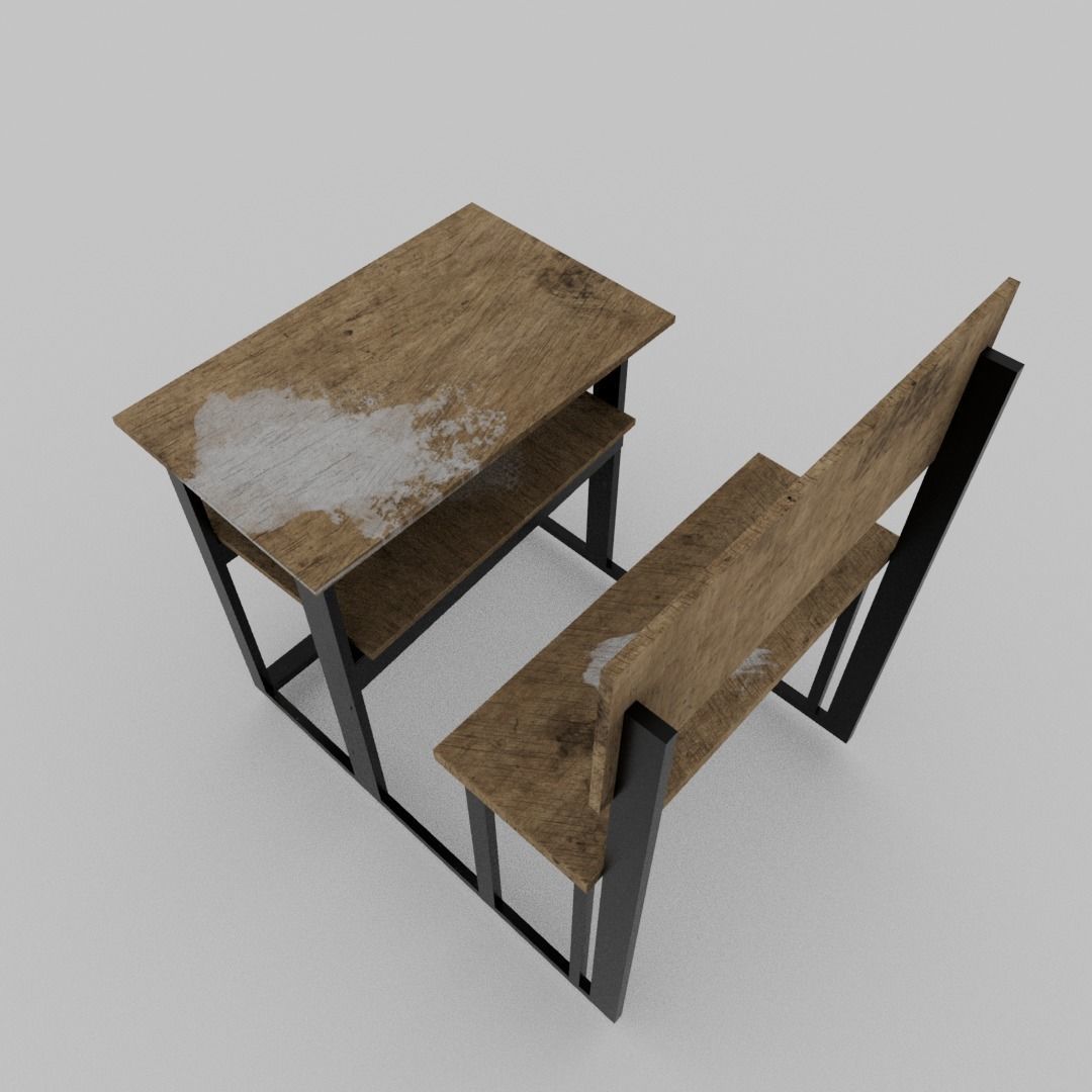 School disk old  Low-poly 3D model_8