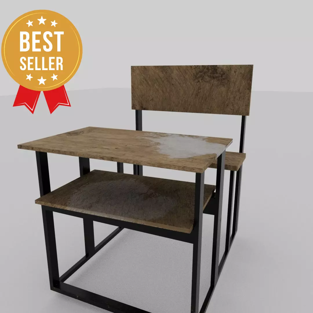 School disk old  Low-poly 3D model_0