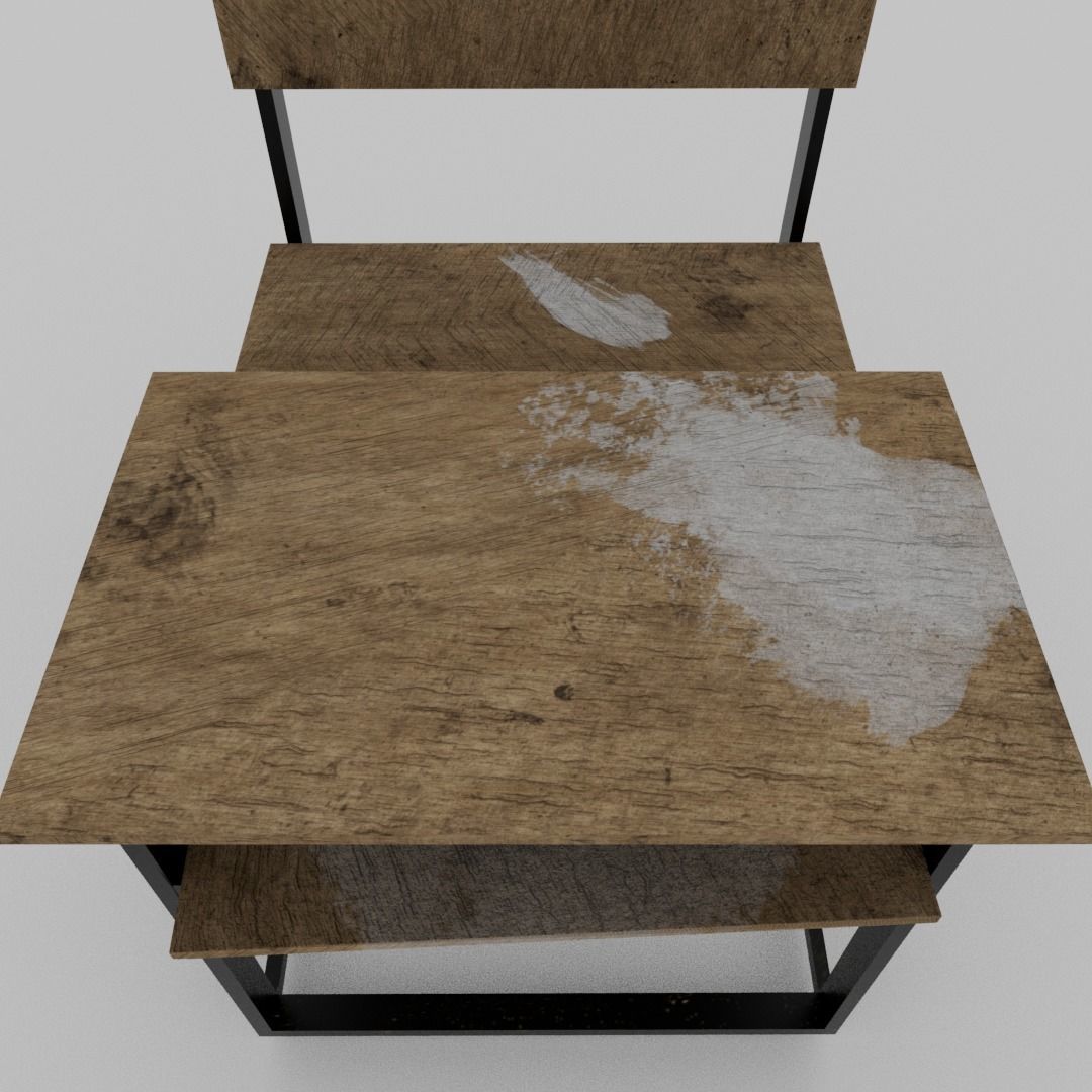 School disk old  Low-poly 3D model_9