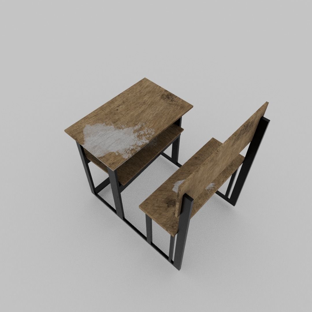 School disk old  Low-poly 3D model_7