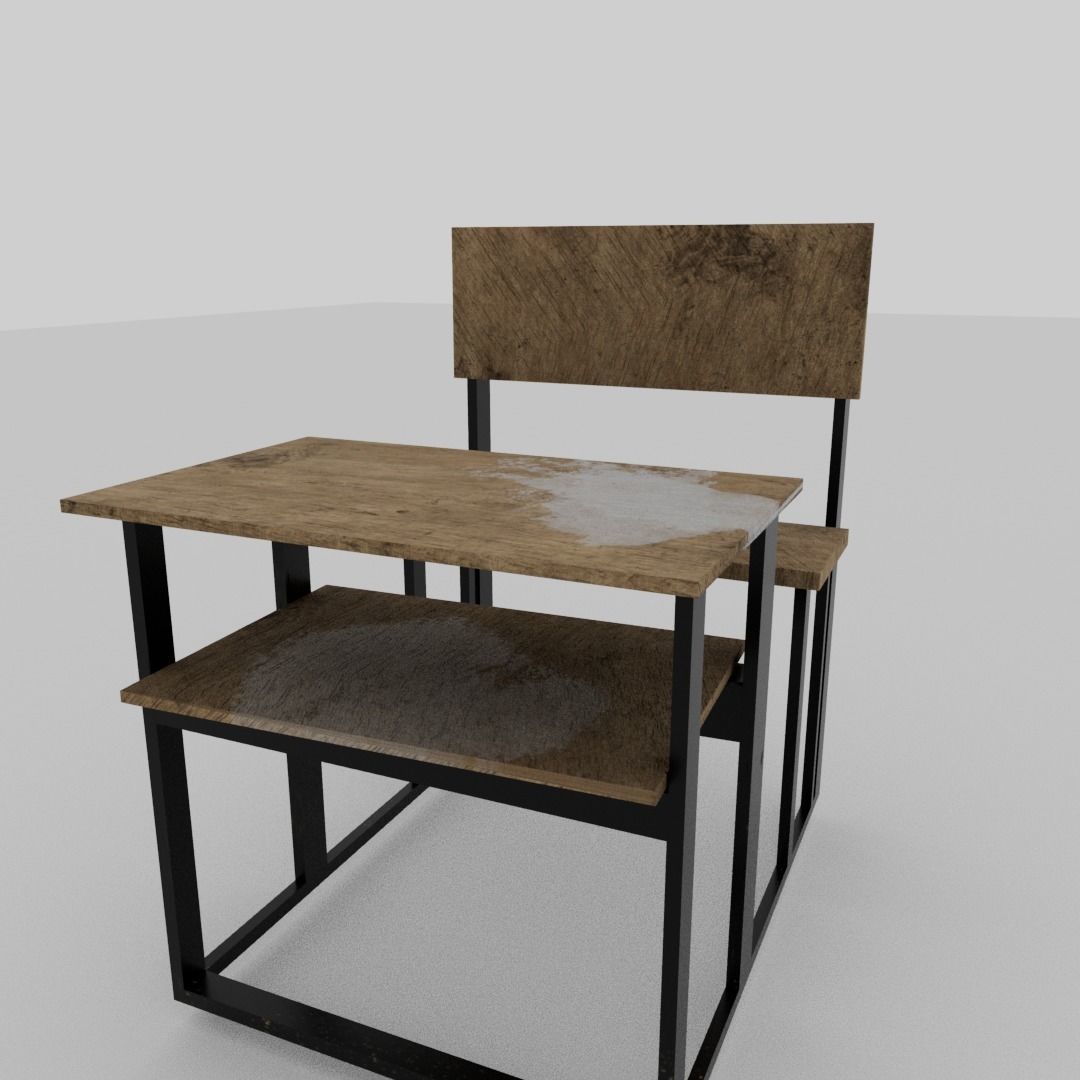 School disk old  Low-poly 3D model_5