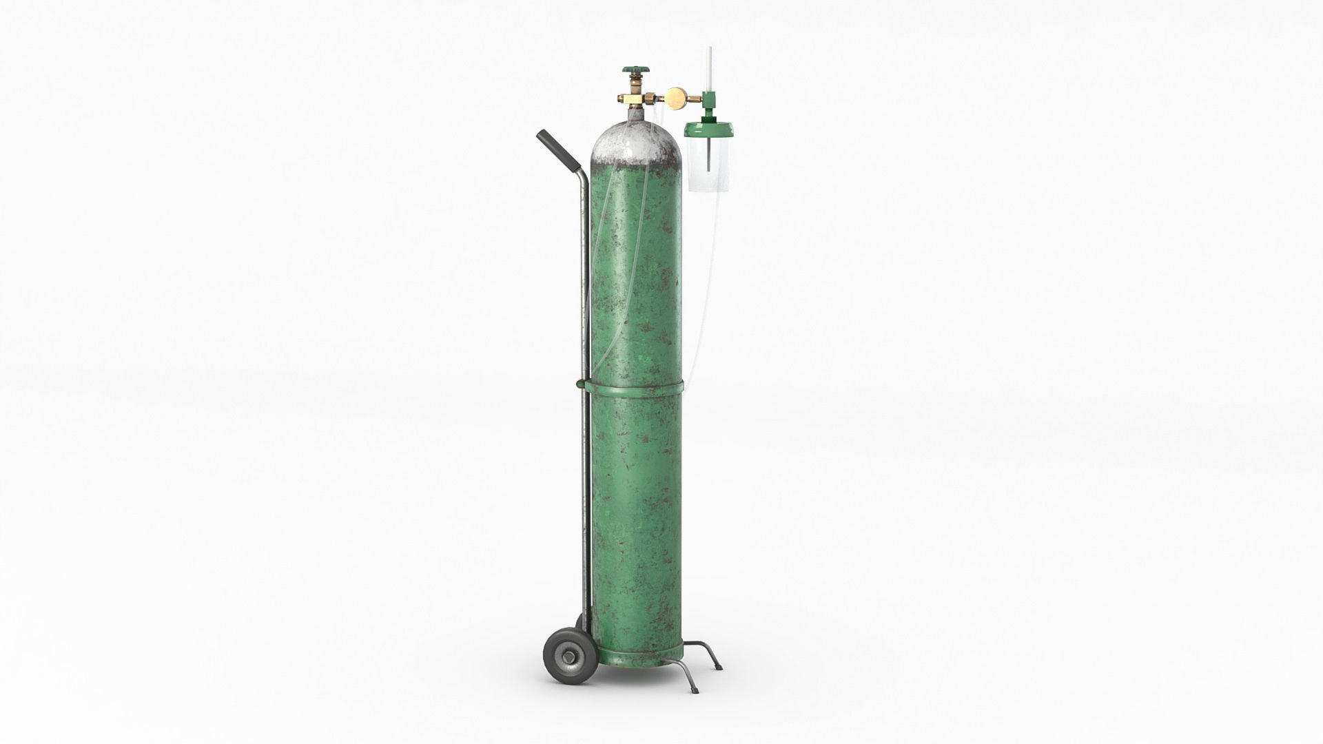 Oxygen gas tank Low-poly 3D model_2