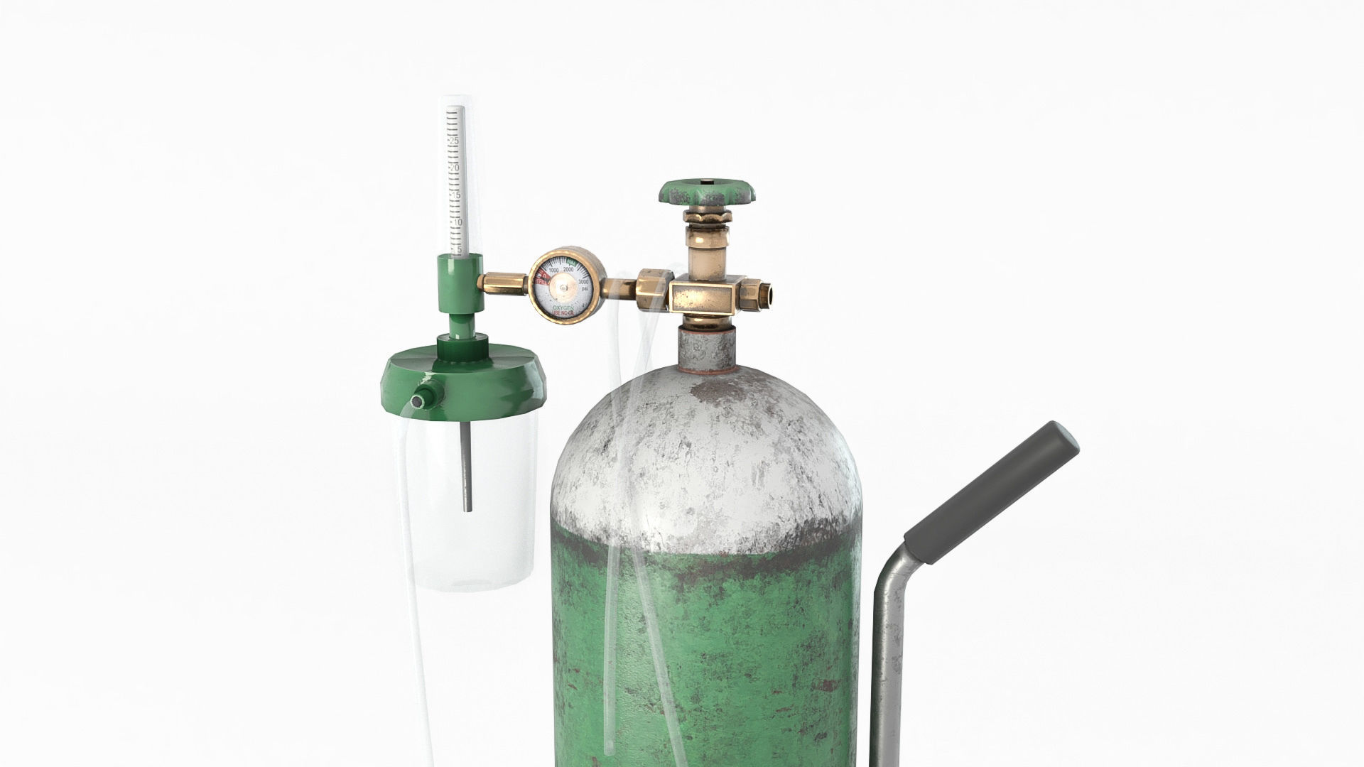 Oxygen gas tank Low-poly 3D model_6
