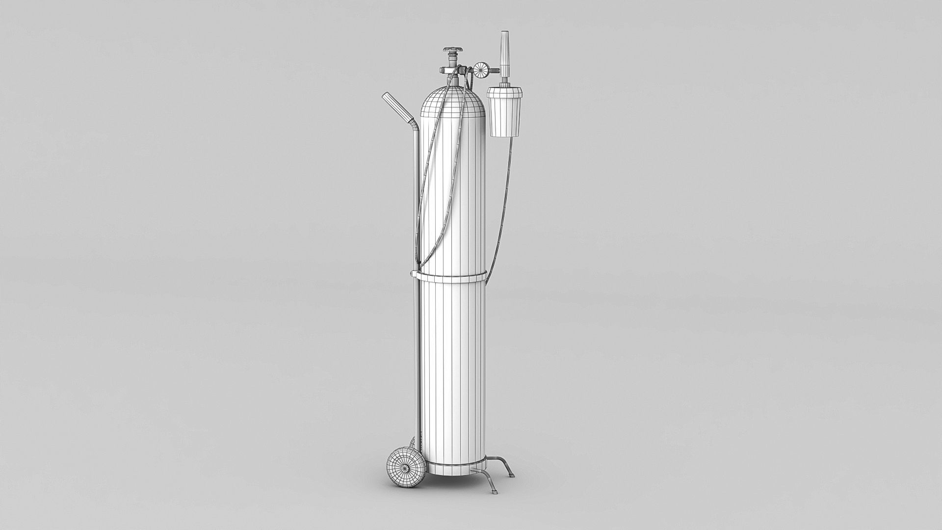 Oxygen gas tank Low-poly 3D model_3