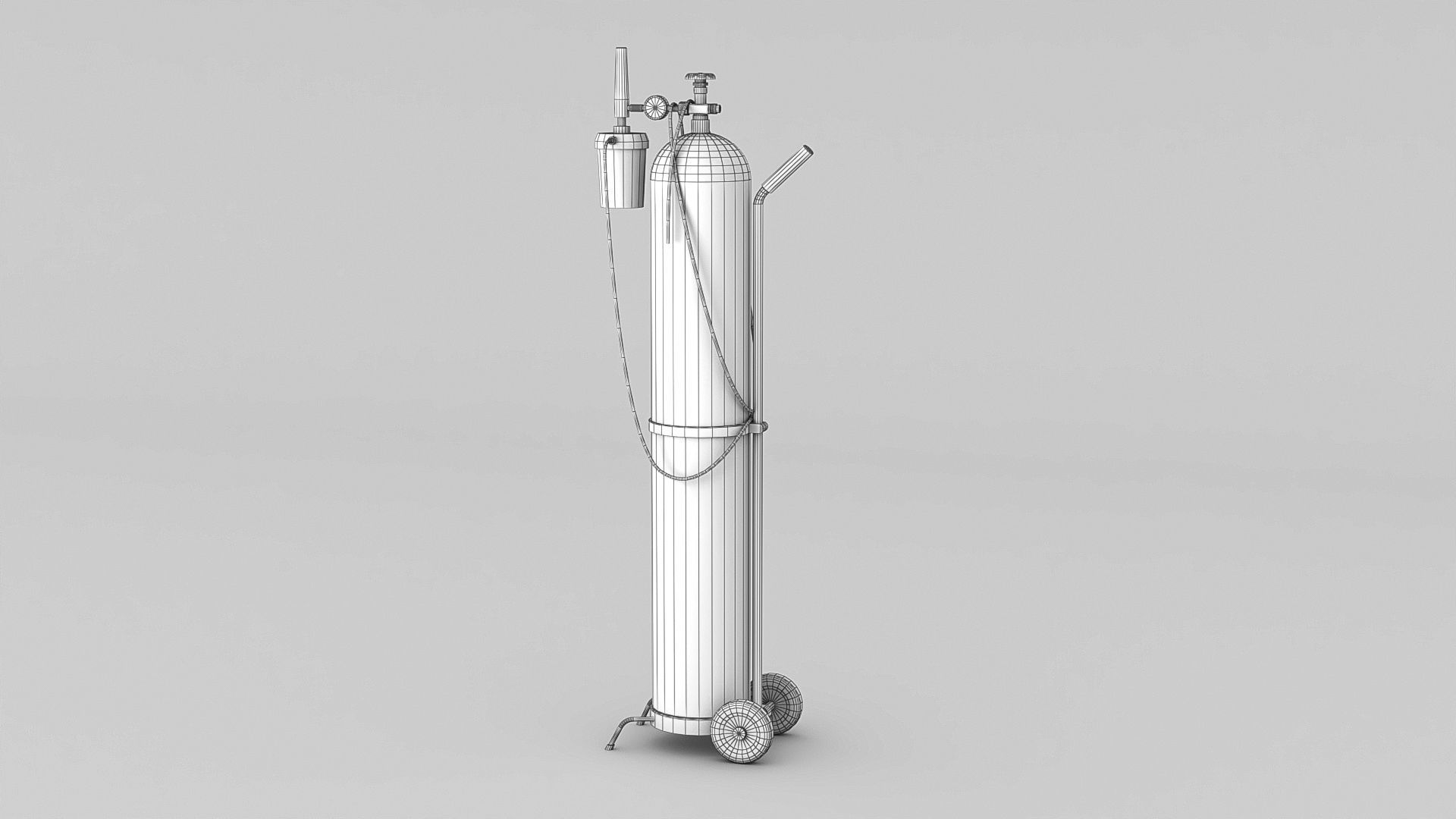 Oxygen gas tank Low-poly 3D model_1