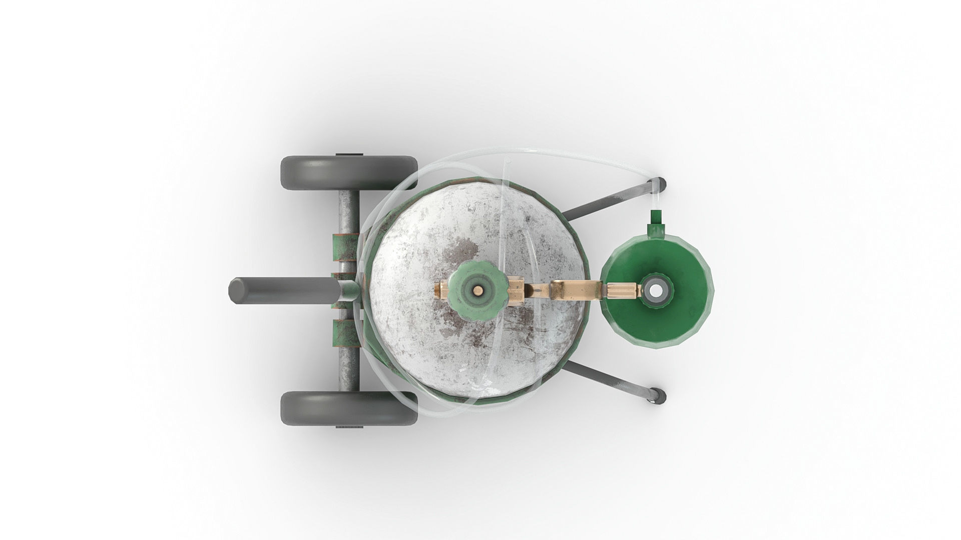 Oxygen gas tank Low-poly 3D model_4