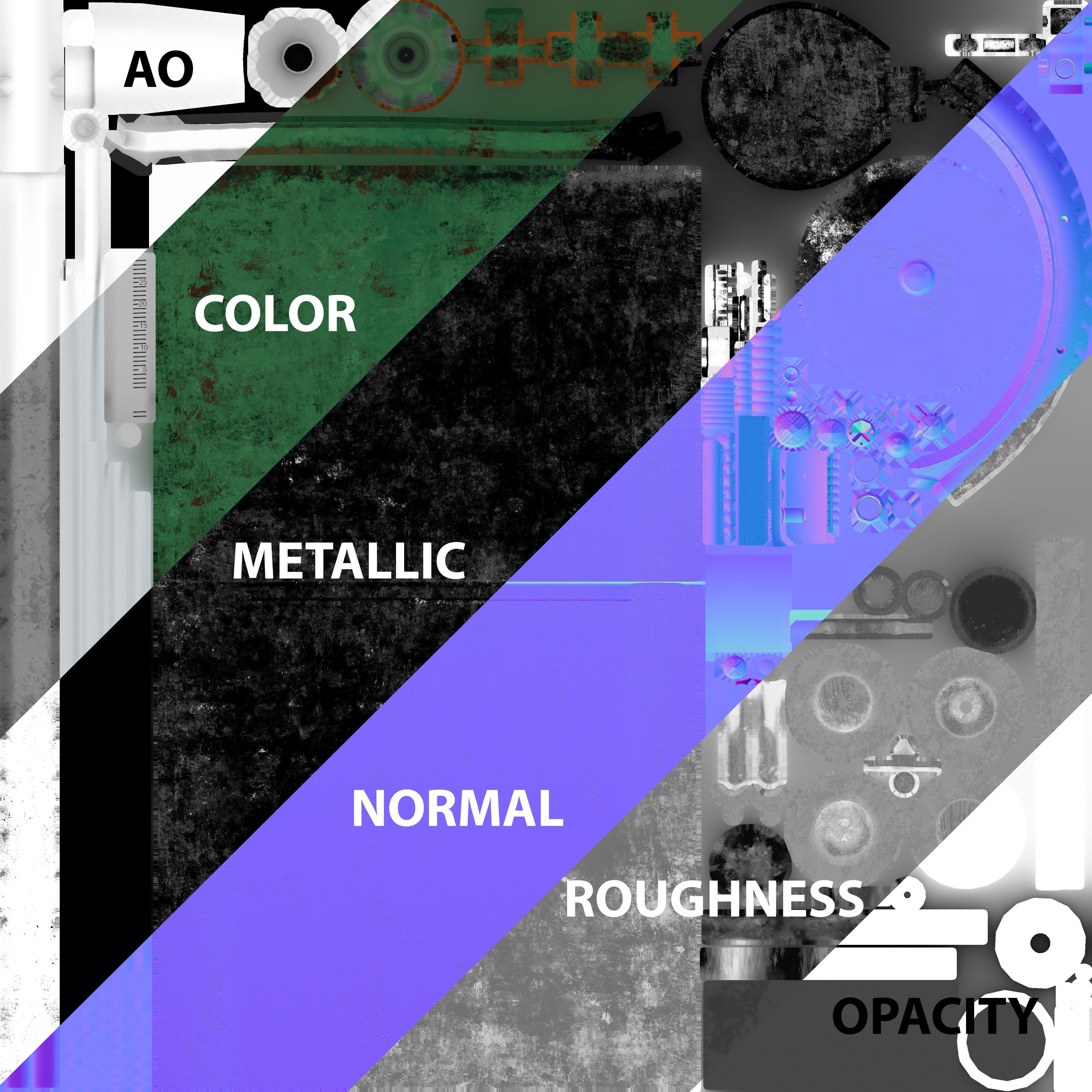 Oxygen gas tank Low-poly 3D model_11