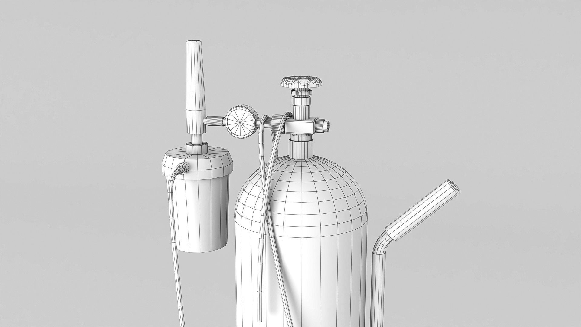 Oxygen gas tank Low-poly 3D model_7