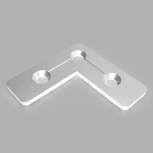 Flat L-shaped square 3D print model