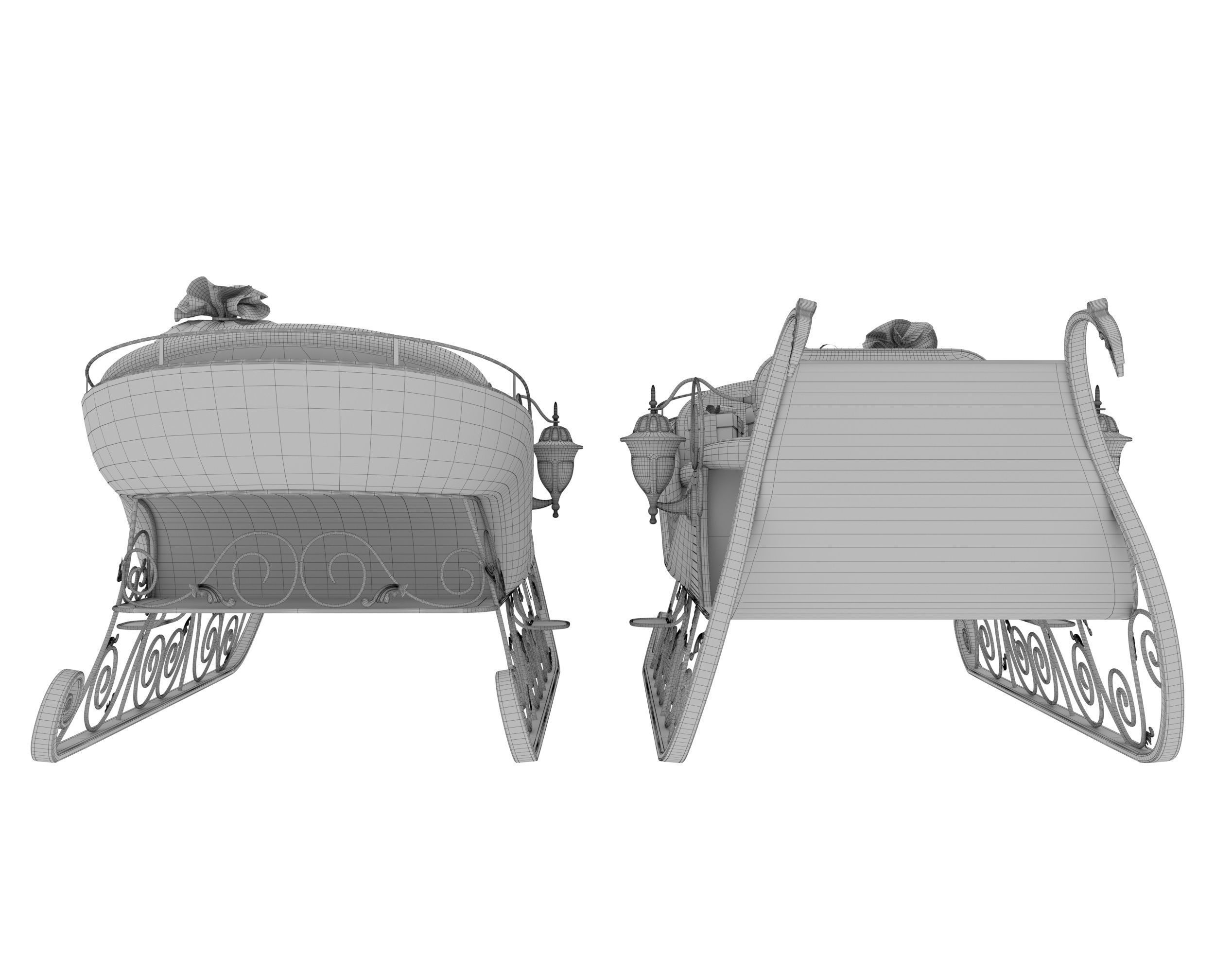 Santas sleigh 3D model_12