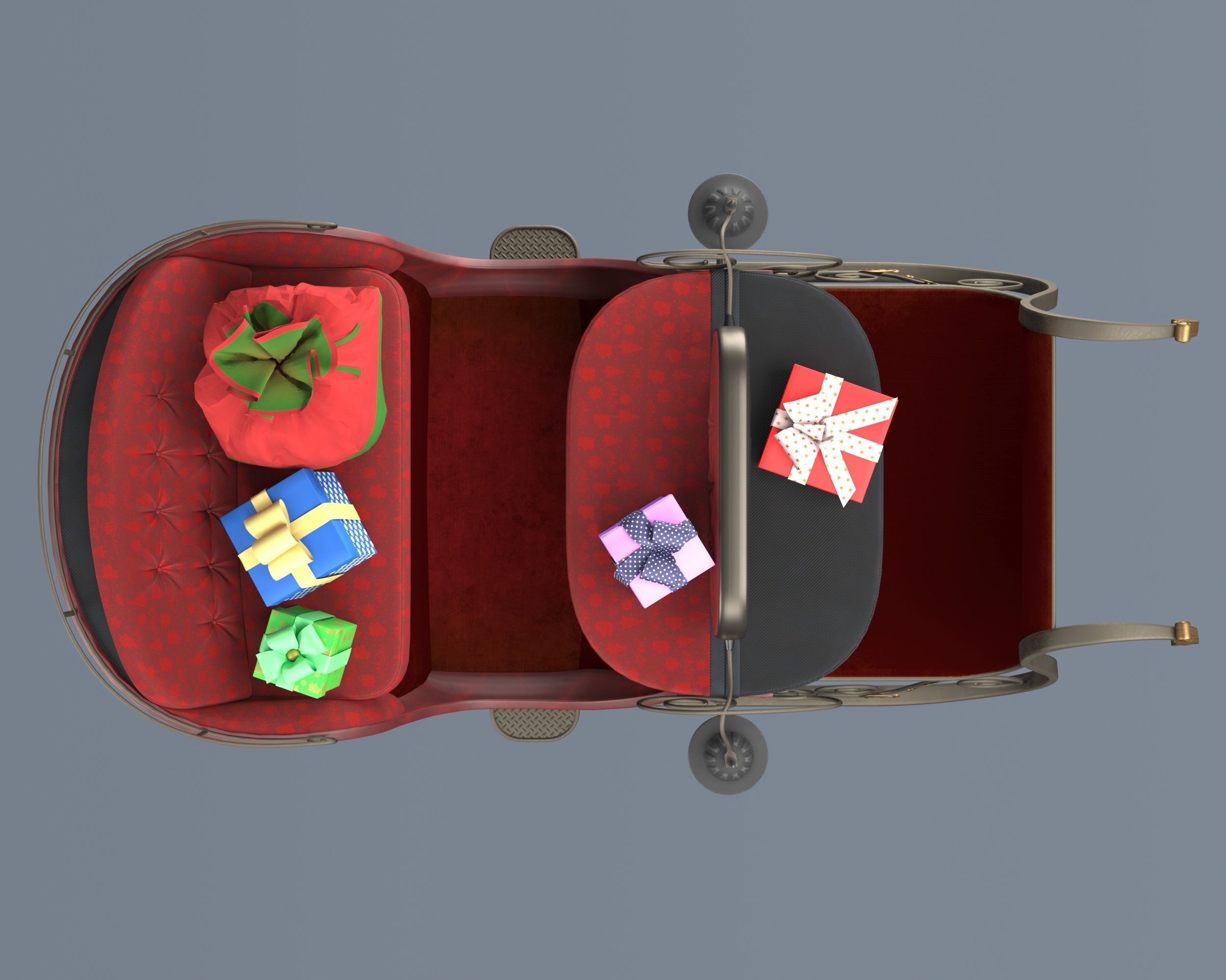 Santas sleigh 3D model_5